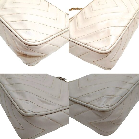 982870AM (S6) Chanel Crossbody Bag White Lambskin - Picture 8 of 11